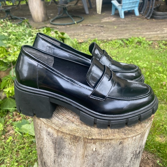 SINCERELY JULES BLACK PLATFORM DYLAN LOAFERS SIZE 9.5 - Picture 1 of 10